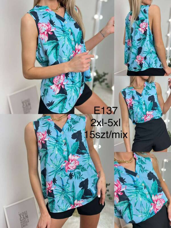 Bluzki damskie Roz 2XL-5XL, Mix kolor Paczka 15 szt
